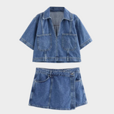 Σετ τζιν με V-λαιμόκοψη