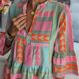 Juliane | Φόρεμα σε στυλ μποέμ με βολάν και ντεκολτέ