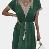 Ρομαντικό Boho Φόρεμα με Ζώνη και Ντεκολτέ V