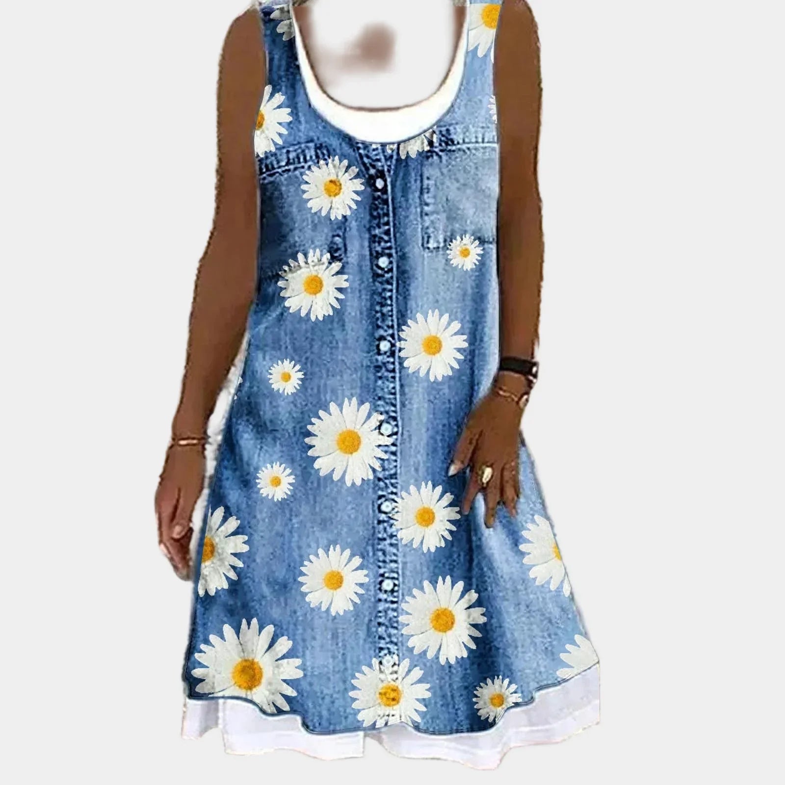 Μαλακό και κομψό τζιν φόρεμα