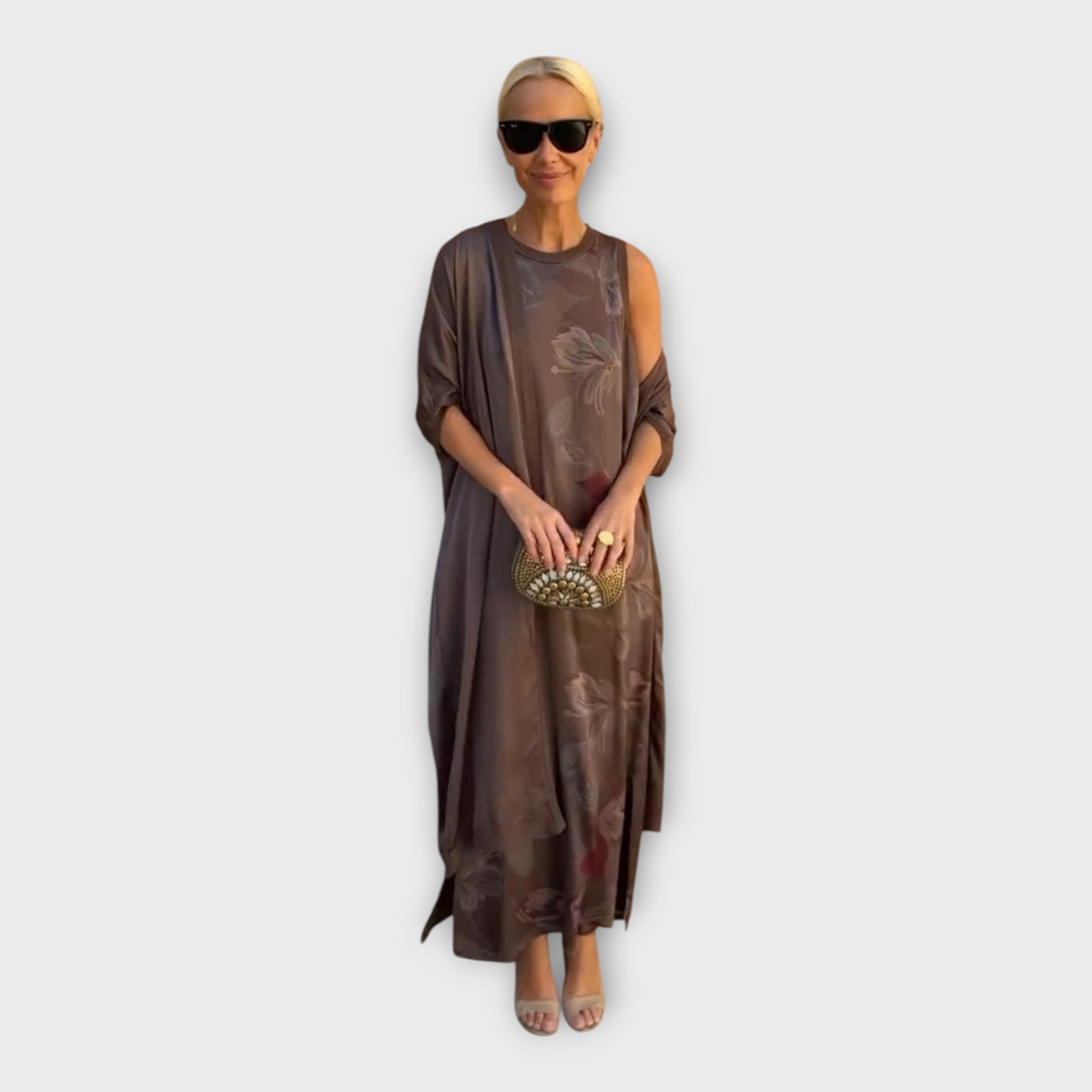 Μάξι Φόρεμα με Εκλεπτυσμένο Σχέδιο