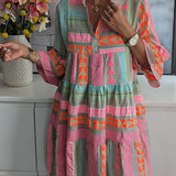 Juliane | Φόρεμα σε στυλ μποέμ με βολάν και ντεκολτέ