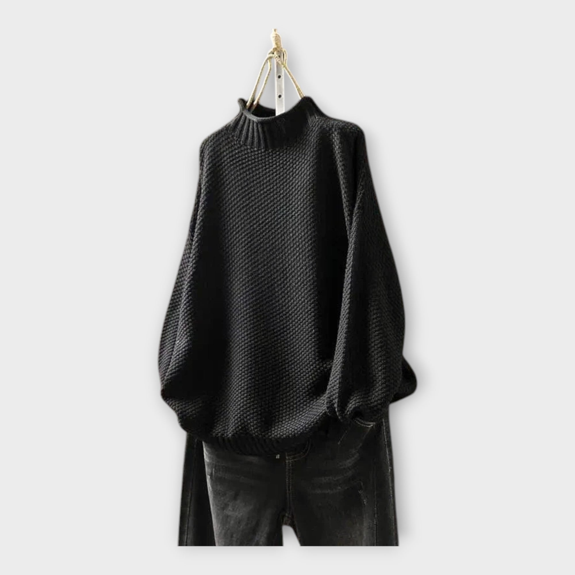 Πλεκτό Πουλόβερ με Ψηλό Γιακά