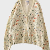 Κομψό Πλεκτό Γιλέκο με Λουλουδάτο Σχέδιο