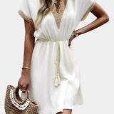 Ρομαντικό Boho Φόρεμα με Ζώνη και Ντεκολτέ V