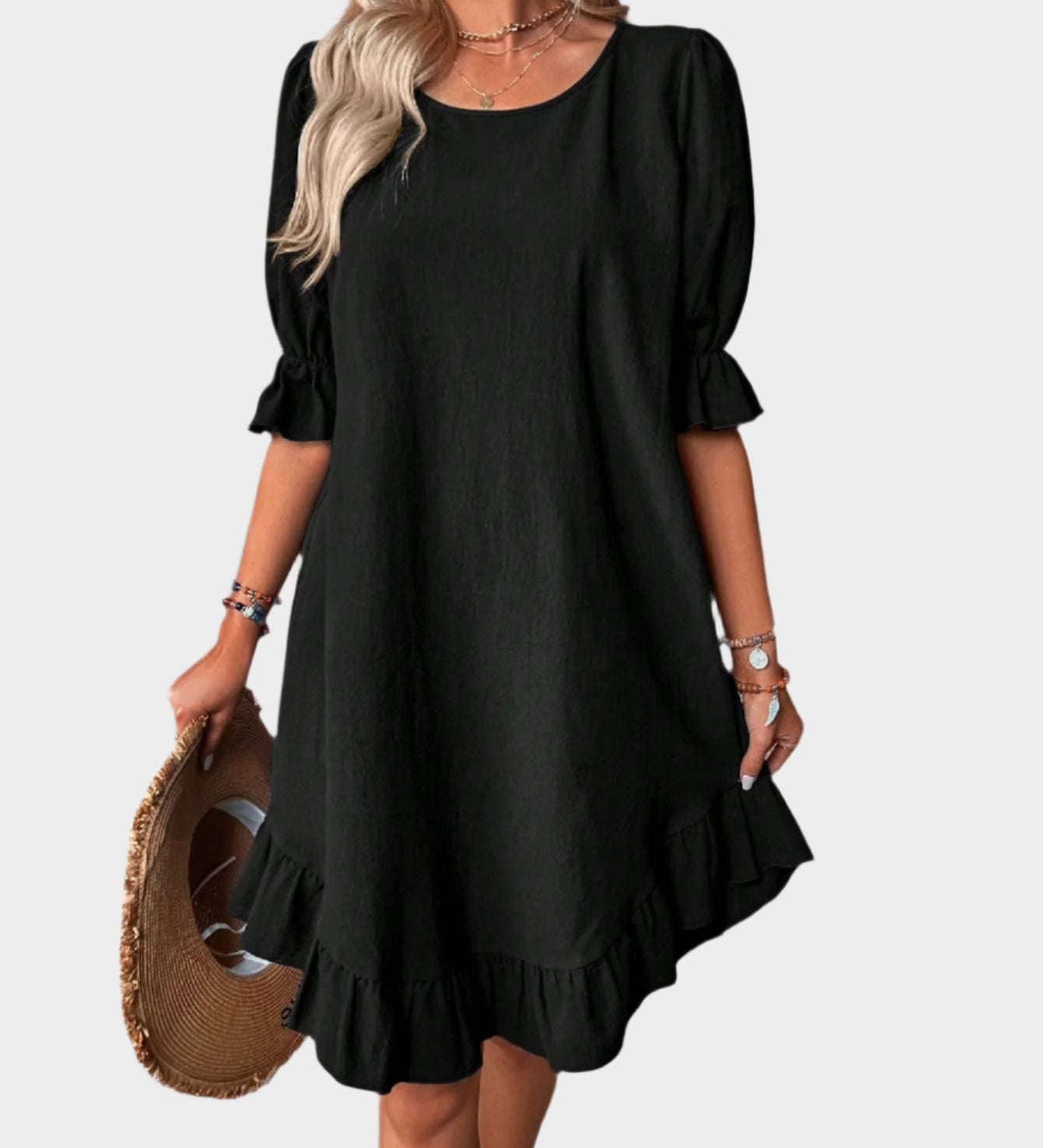 Ρετρό Φόρεμα Midi με Άνετα Μανίκια