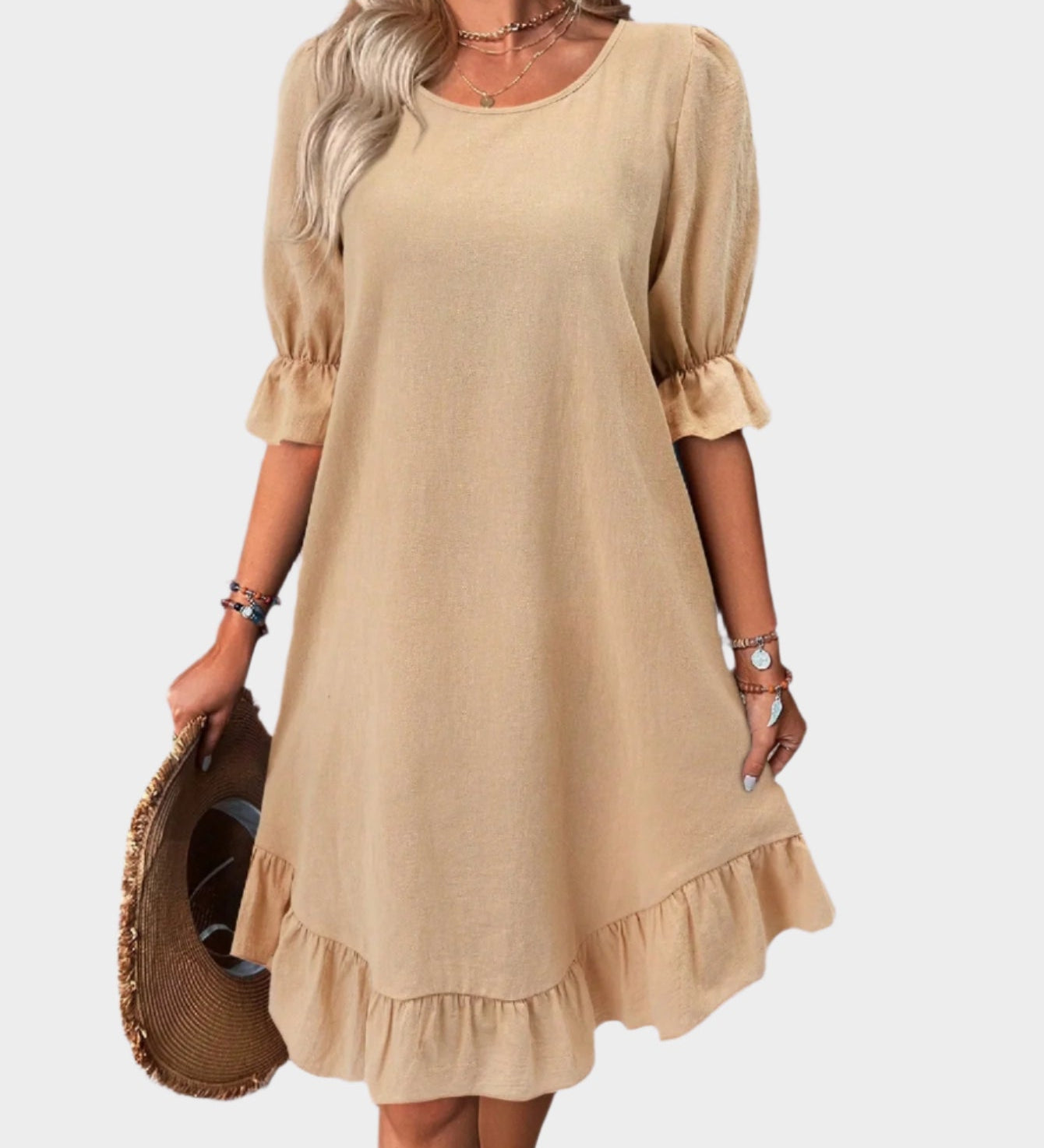 Ρετρό Φόρεμα Midi με Άνετα Μανίκια