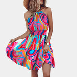 Σέξι Μίνι Φόρεμα με Ακανόνιστο Μοτίβο και Χωρίς Πλάτη