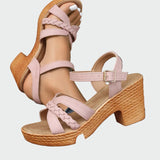 Πέδιλα με τακούνι πλεχτό