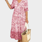 Φλοράλ Φόρεμα με Ντεκολτέ V