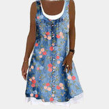 Μαλακό και κομψό τζιν φόρεμα