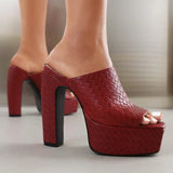 Σανδάλια Πλατφόρμας Bianca από Δέρμα