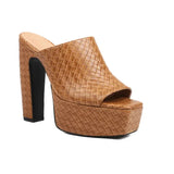 Σανδάλια Πλατφόρμας Bianca από Δέρμα