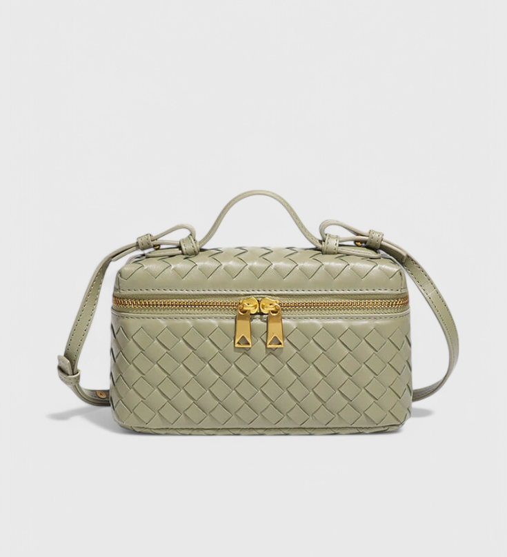 Μίλλα Μίνι Τσάντα Υφασμένη με Χρυσά Αξεσουάρ