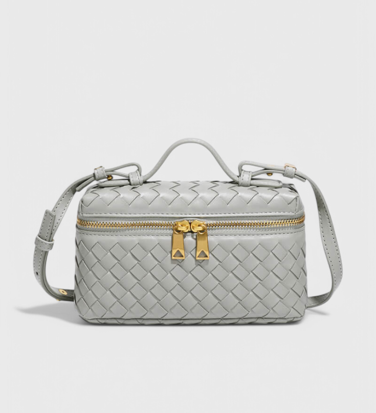 Μίλλα Μίνι Τσάντα Υφασμένη με Χρυσά Αξεσουάρ