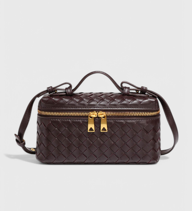 Μίλλα Μίνι Τσάντα Υφασμένη με Χρυσά Αξεσουάρ