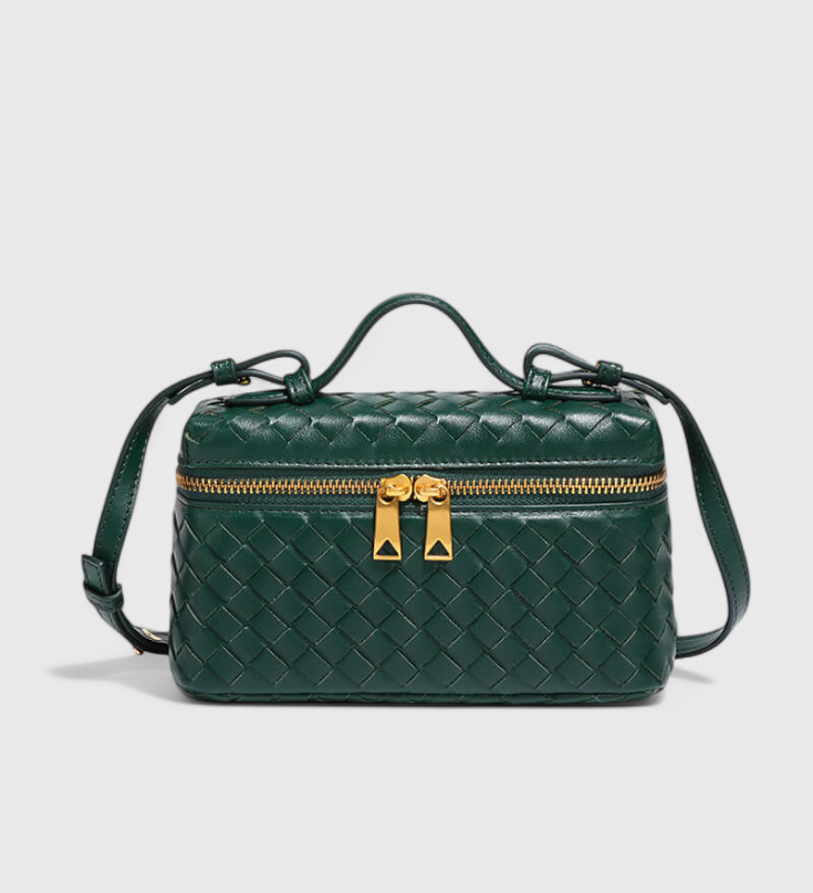 Μίλλα Μίνι Τσάντα Υφασμένη με Χρυσά Αξεσουάρ