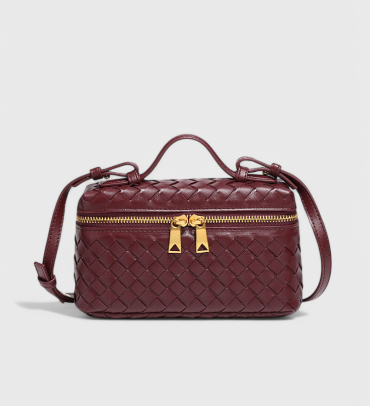 Μίλλα Μίνι Τσάντα Υφασμένη με Χρυσά Αξεσουάρ