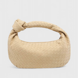 Μωβ Μεσαία Τσάντα Υφασμένη με Λεπτομέρεια Κόμπου