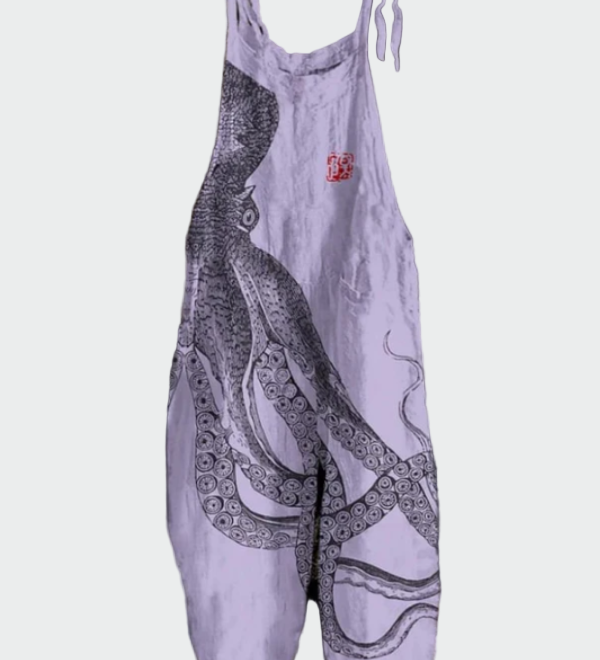 Γυναικεία ολόσωμη φόρμα με φαρδιά πόδια