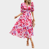 Κομψό Midi Φόρεμα με Πουφ Μανίκια