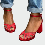 Πέδιλα με δίχρωμο τακούνι