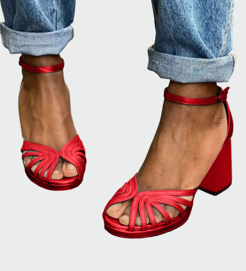 Πέδιλα με δίχρωμο τακούνι