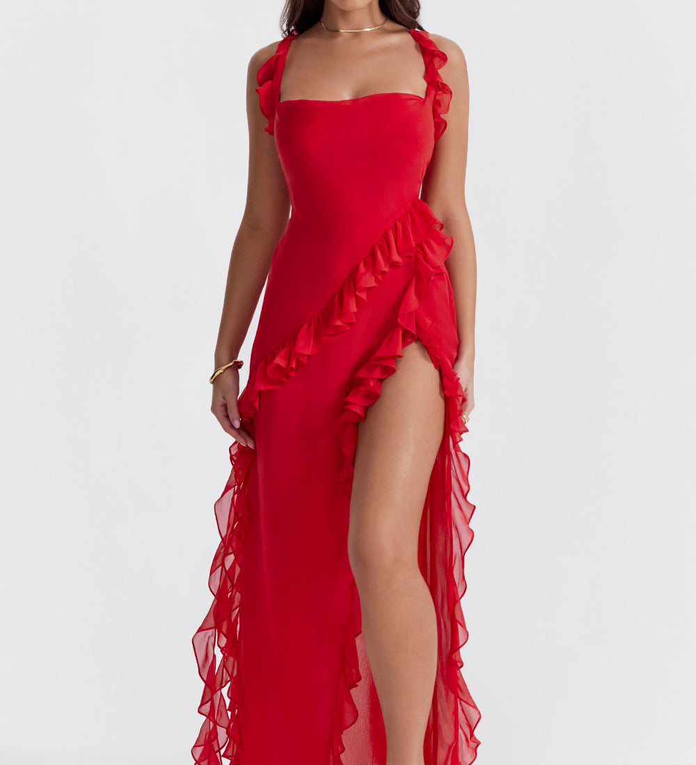 Μεΐσσα | Φόρεμα με Ασύμμετρο Βολάν