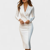 Κομψό Ταίριασμα Μπλέιζερ Μίντι Φόρεμα