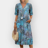 Φλοράλ Μίντι Φόρεμα με Στυλ