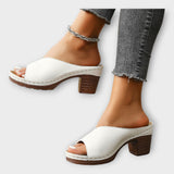 Πέδιλα με Χοντρό Τακούνι και Ανοιχτή Φτέρνα