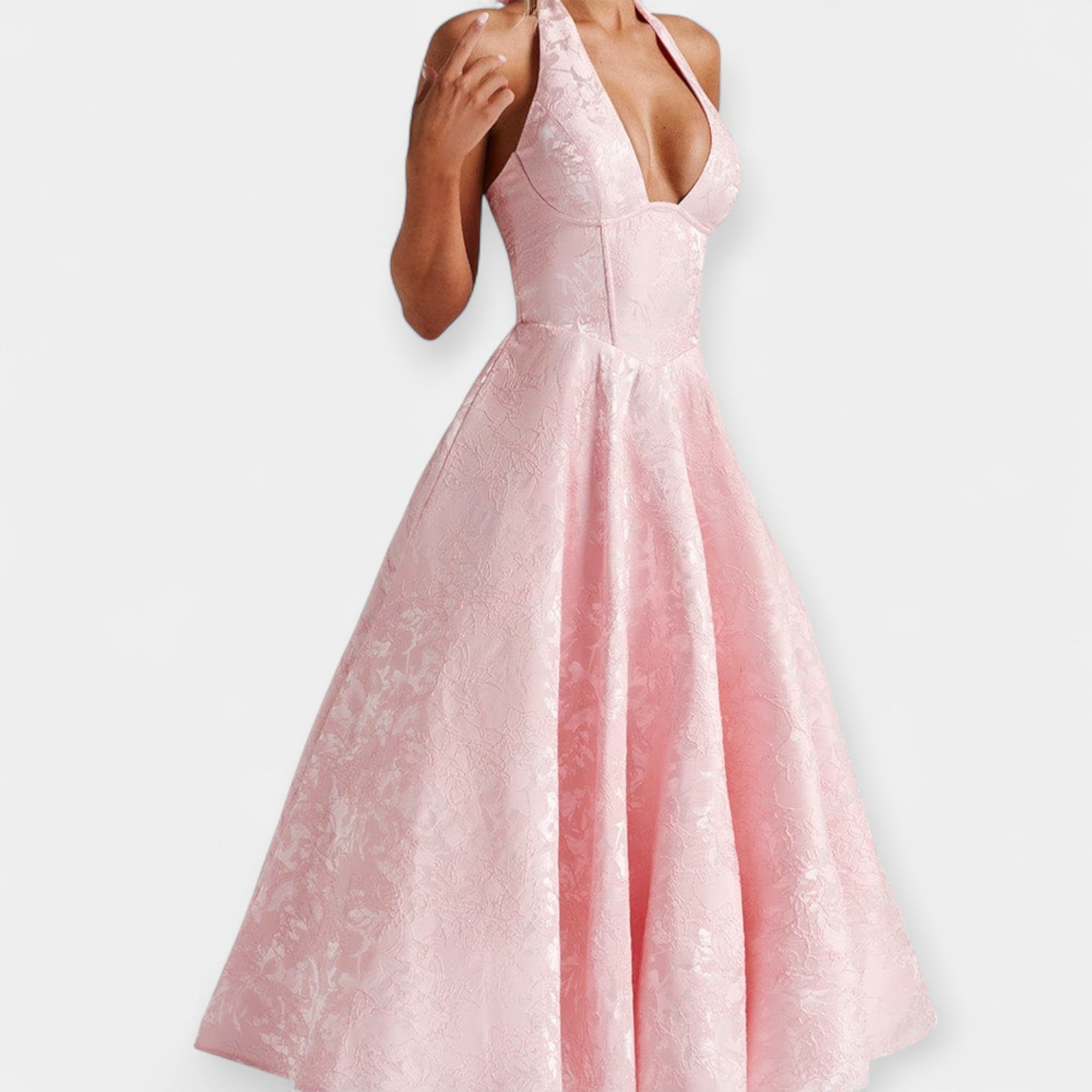 Μίντι Φόρεμα με Ανοιχτή Πλάτη και Κορσέ Σχεδίαση