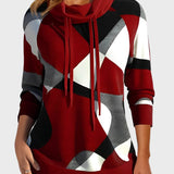 Πλεκτό Φούτερ με Καλλιτεχνικό Σχέδιο και Κουκούλα