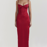 Rubina | Κομψό σατέν φόρεμα