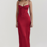 Rubina | Κομψό σατέν φόρεμα