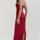 Rubina | Κομψό σατέν φόρεμα