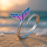 Ρυθμιζόμενο Δαχτυλίδι με Πολύχρωμη Ουρά Δελφίνι