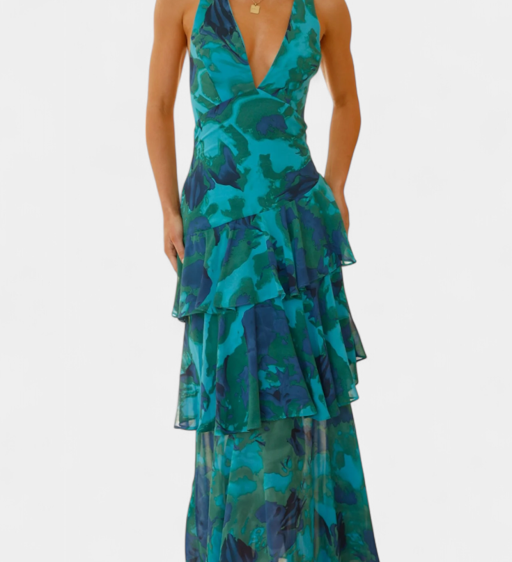 Domenica | Φόρεμα από σιφόν με V λαιμόκοψη