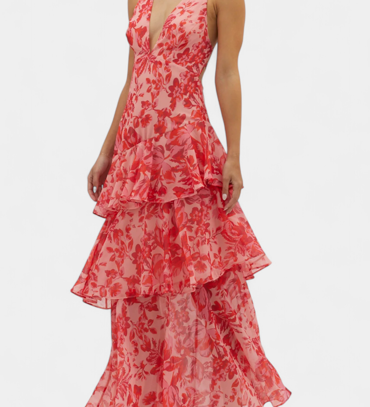 Domenica | Φόρεμα από σιφόν με V λαιμόκοψη