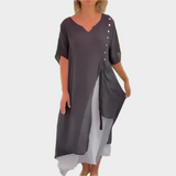 Κλασικό Μάξι Φόρεμα σε Μονόχρωμη Απόχρωση