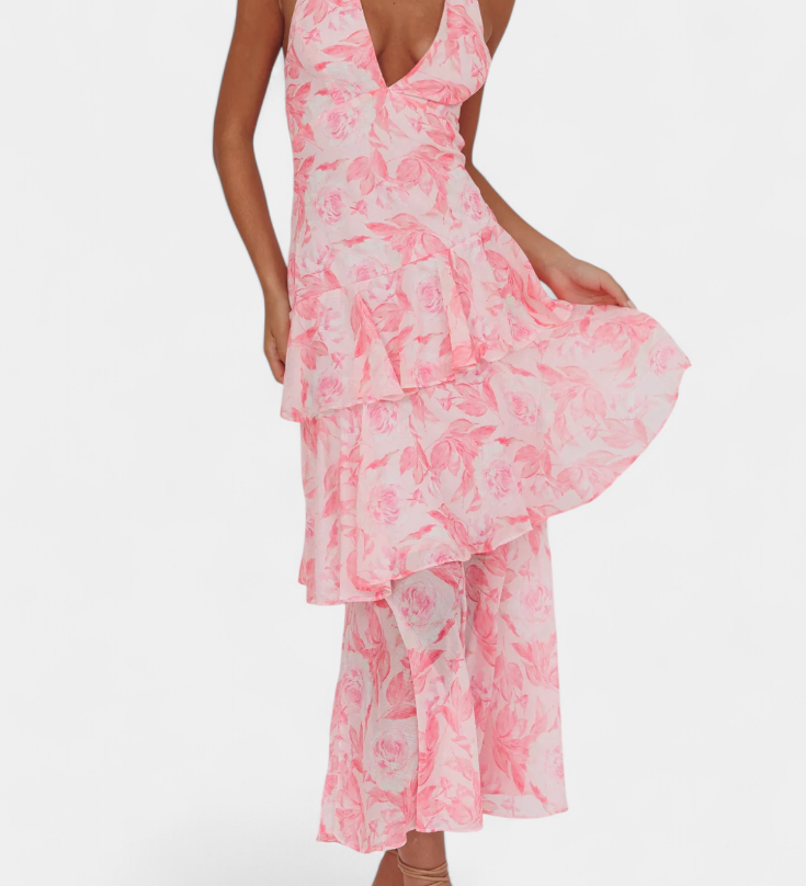 Domenica | Φόρεμα από σιφόν με V λαιμόκοψη