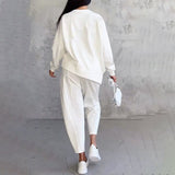 Λέα | Σετ δύο τεμαχίων με μπλούζα μακρυμάνικη και φαρδύ παντελόνι