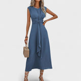 REESE™ - Κομψό Αμάνικο Μαξι Φόρεμα Με Στρογγυλή Λαιμόκοψη