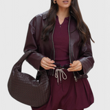 Sage Μεσαία Τσάντα Ώμου Υφασμάτινη